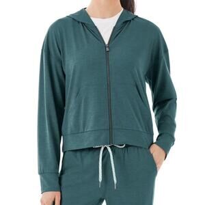 Member's Mark Women's Green Full Zip Hoodie Soft Youch Size L Hooded